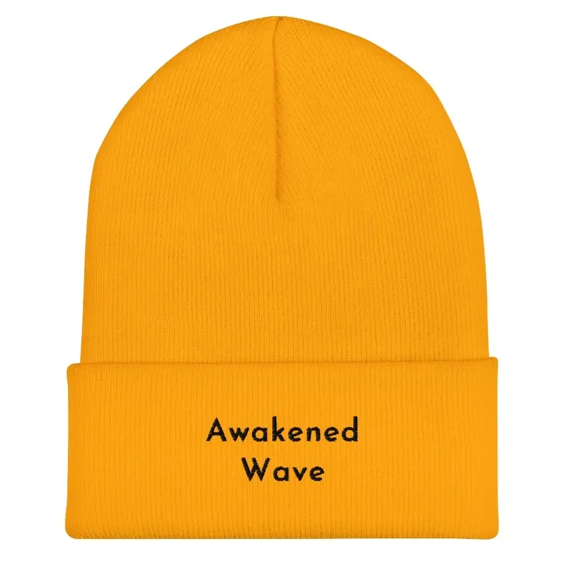 Awakened Wave Beanie Black Wording